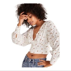 Backyard Rose ALEX BUTTON FRONT ROSE TOP